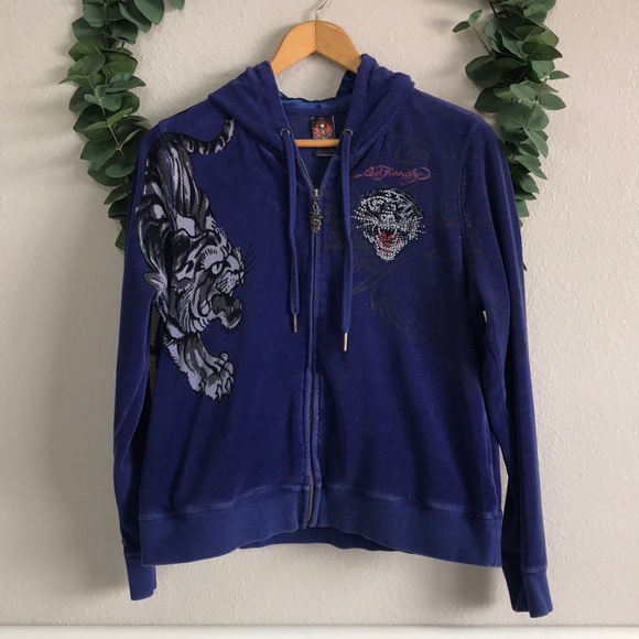 Blue Ed Hardy Tiger Jacket 